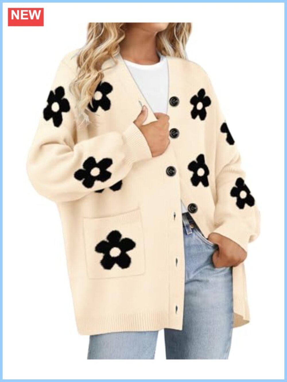 Plus Size Open Front Cardigan Sweater Coat Long Sleeve Knitted Button Up